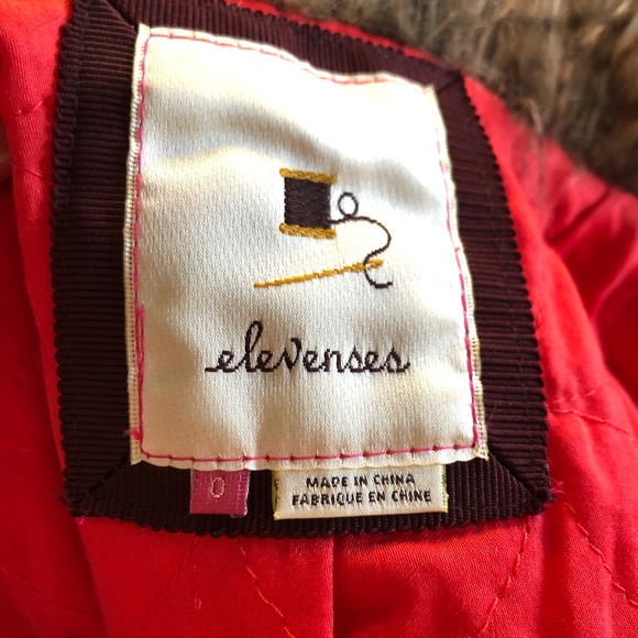 Anthropologie Elevenses Karelia Coat Size 0 Faux Fur Velvet Tapestry - Picture 7 of 7